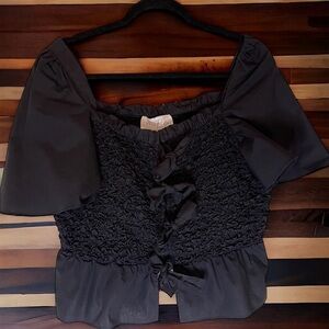 Anthropologie Mare Mare Ruffle Front Bow Blouse